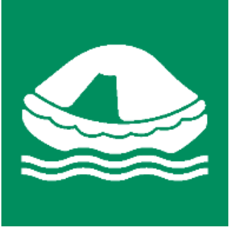 Green IMO Symbol for Life raft