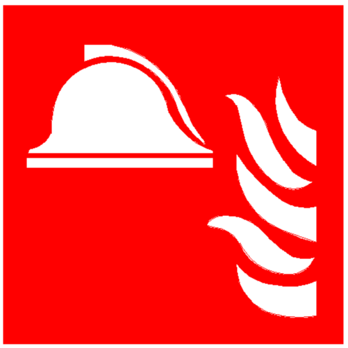 red and white IMO symbol of fireman equipment for fire control plan on yachts