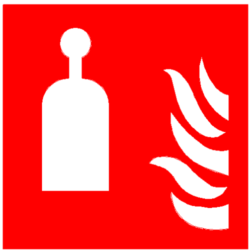 red and white IMO symbol of remote release station for fire control plan on yachts